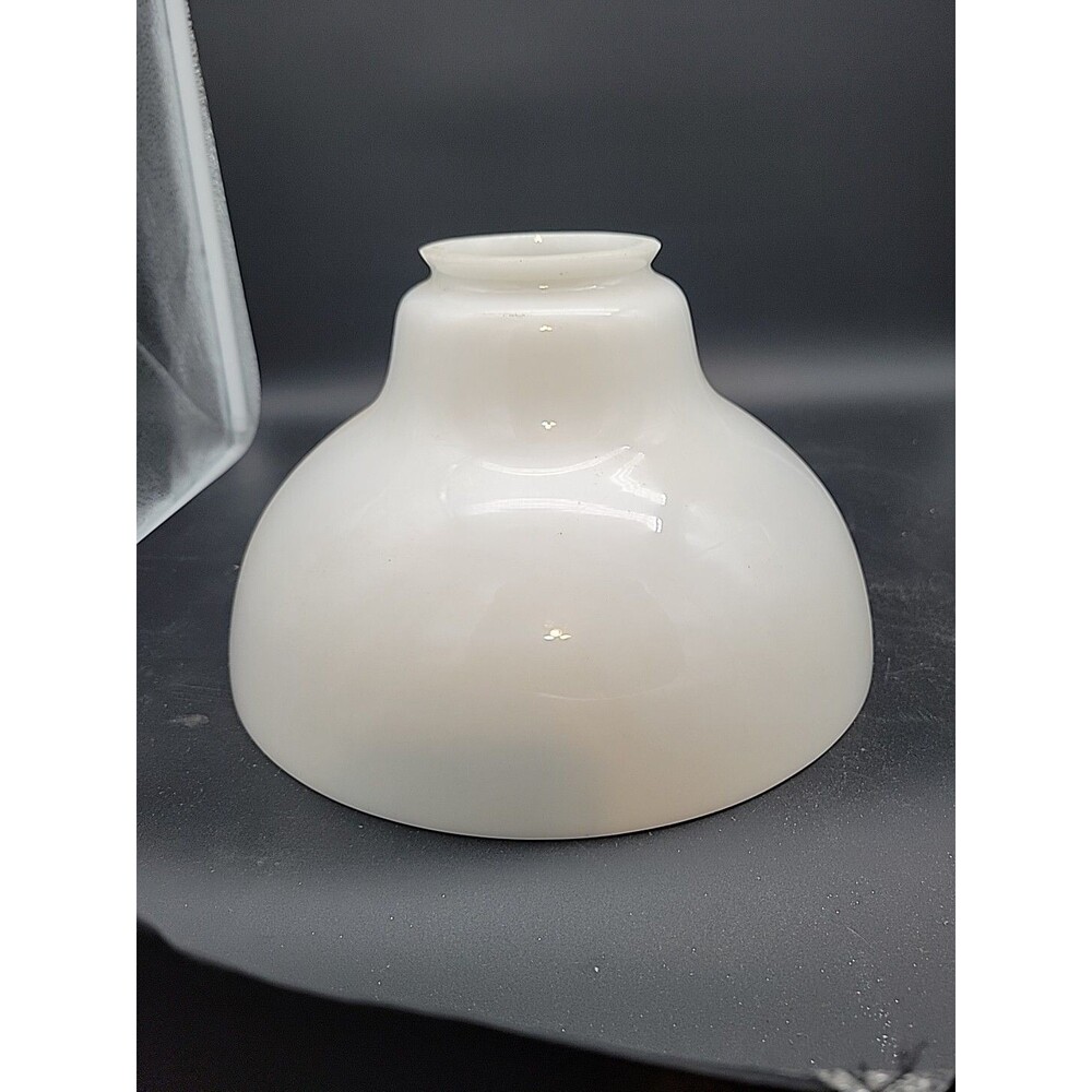 Vtg Lg 12" White Milk Glass Shade Pendant 3" Fitter Medical Industrial 8" High